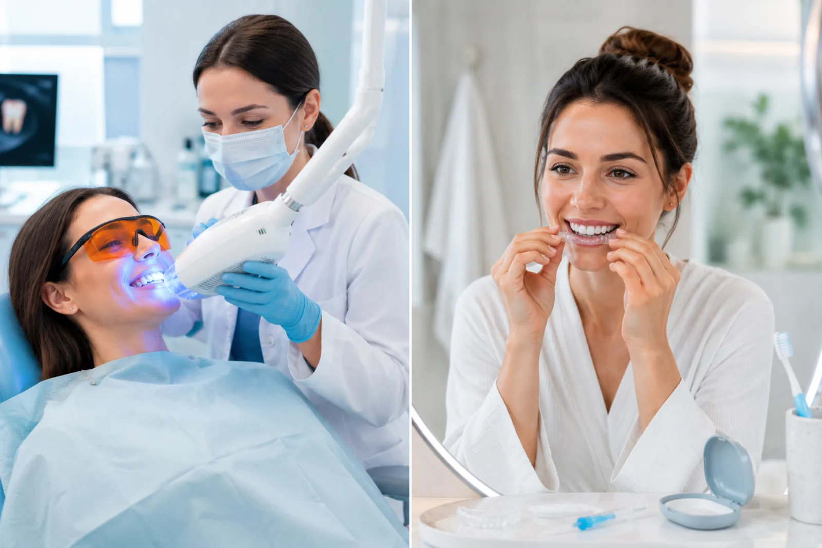 Blanchiment chez le dentiste ou maison : quelle différence ?
